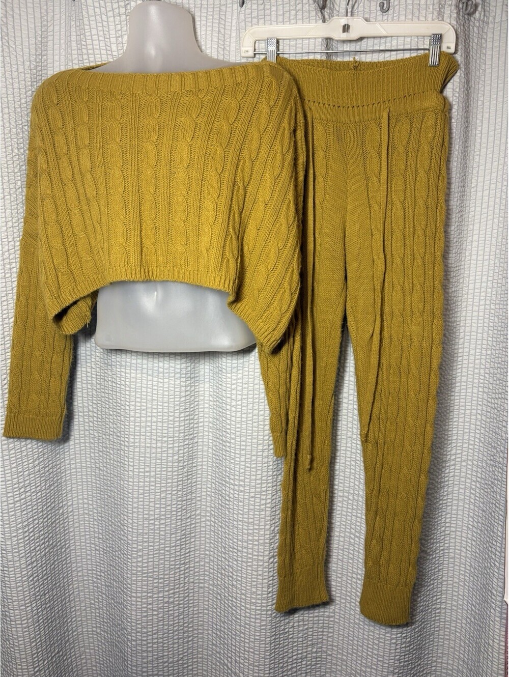 Womens Cable Knitted Baggy 2 Pieces Lounge Wear Casual Set Ladies Suit Tracksuit